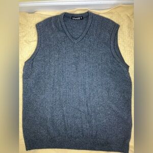 Native World men’s wool possum silk sweater vest sz XL made in New Zealand gray